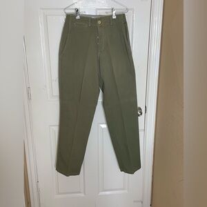 Armani Jeans Khaki Pants Mens Size 30/34 Olive Green Flat Front Casual Cotton‌‌‍